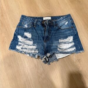 Stylish Distressed Blue Denim Shorts